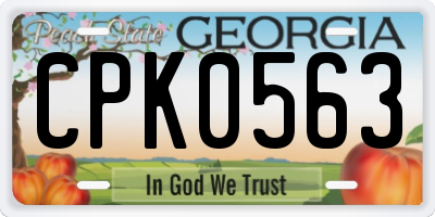 GA license plate CPK0563