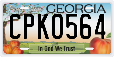 GA license plate CPK0564