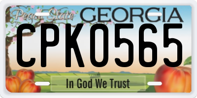 GA license plate CPK0565