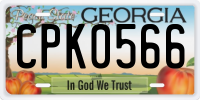 GA license plate CPK0566