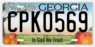 GA license plate CPK0569