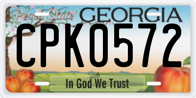 GA license plate CPK0572