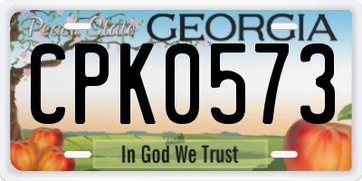 GA license plate CPK0573