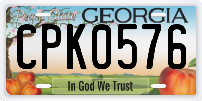 GA license plate CPK0576