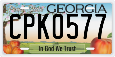 GA license plate CPK0577