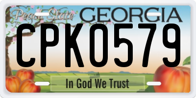 GA license plate CPK0579