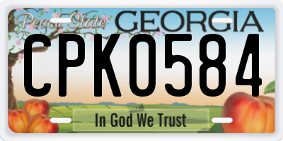 GA license plate CPK0584