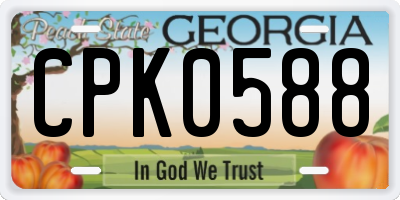 GA license plate CPK0588