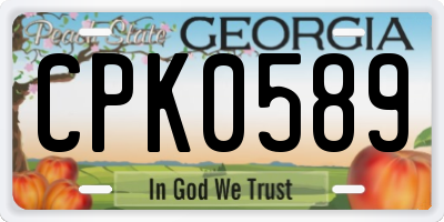 GA license plate CPK0589