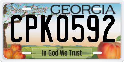 GA license plate CPK0592