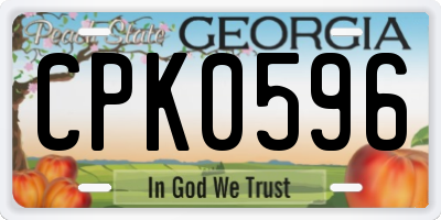 GA license plate CPK0596