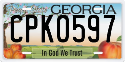 GA license plate CPK0597