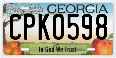 GA license plate CPK0598