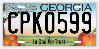 GA license plate CPK0599