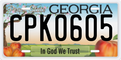 GA license plate CPK0605