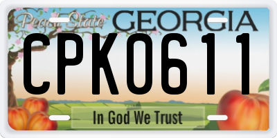 GA license plate CPK0611