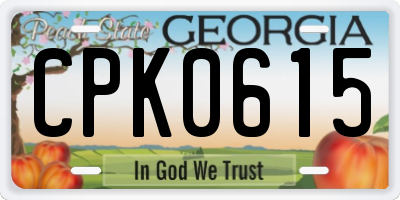 GA license plate CPK0615