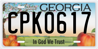 GA license plate CPK0617