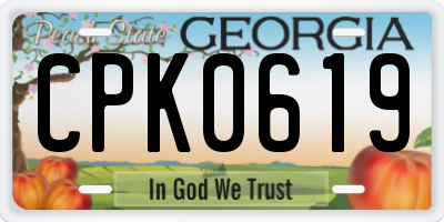 GA license plate CPK0619
