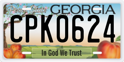 GA license plate CPK0624
