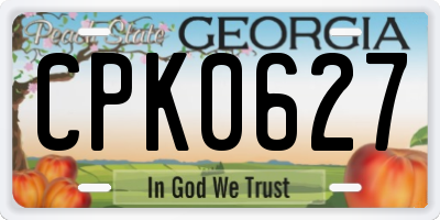 GA license plate CPK0627