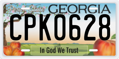 GA license plate CPK0628