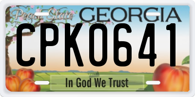 GA license plate CPK0641