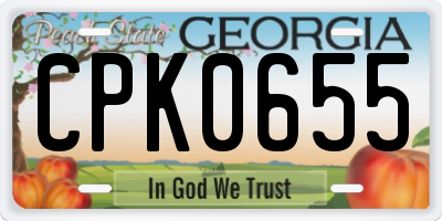 GA license plate CPK0655