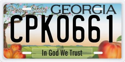 GA license plate CPK0661