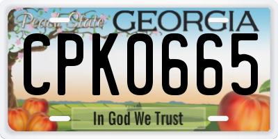 GA license plate CPK0665