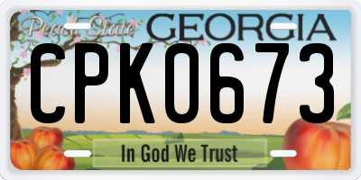 GA license plate CPK0673