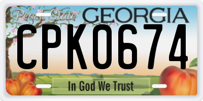GA license plate CPK0674