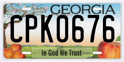 GA license plate CPK0676