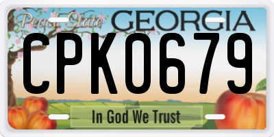 GA license plate CPK0679