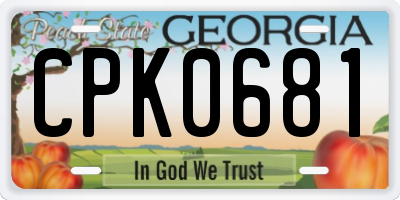 GA license plate CPK0681