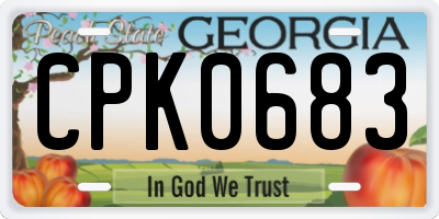 GA license plate CPK0683