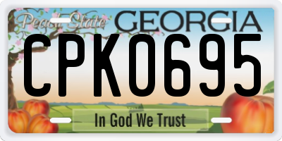 GA license plate CPK0695