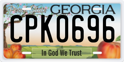 GA license plate CPK0696