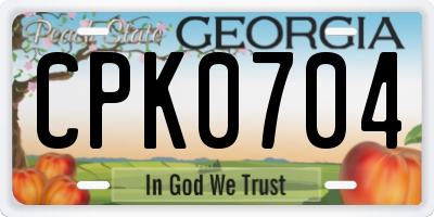 GA license plate CPK0704