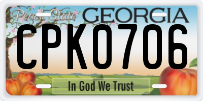 GA license plate CPK0706