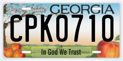 GA license plate CPK0710