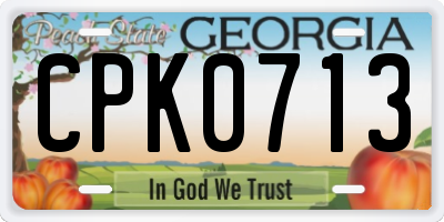 GA license plate CPK0713