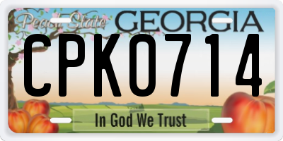 GA license plate CPK0714