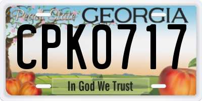 GA license plate CPK0717