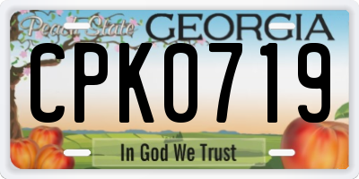 GA license plate CPK0719
