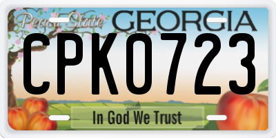 GA license plate CPK0723
