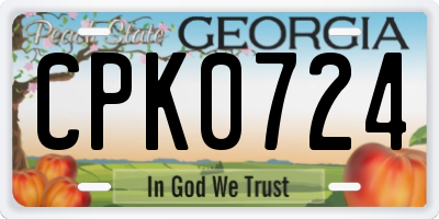 GA license plate CPK0724