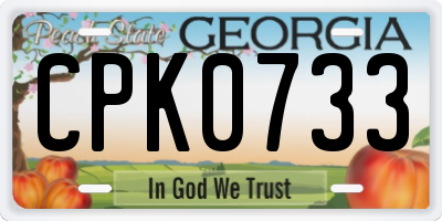 GA license plate CPK0733