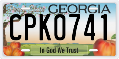 GA license plate CPK0741