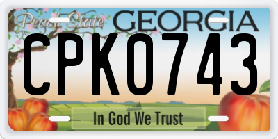GA license plate CPK0743
